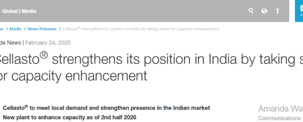BASF India Invests in Cutting-Edge Cellasto® Production